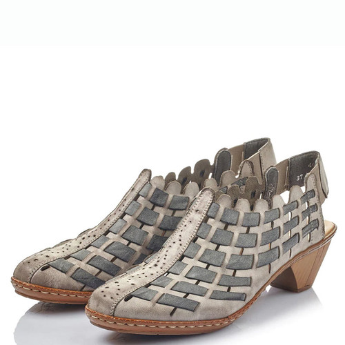 Rieker SINA Grey Combination Slingback Shoes