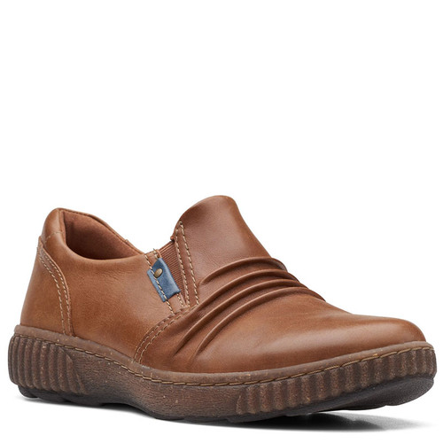 Clarks MAGNOLIA ZIP Black Leather Shoes - Family Footwear Center