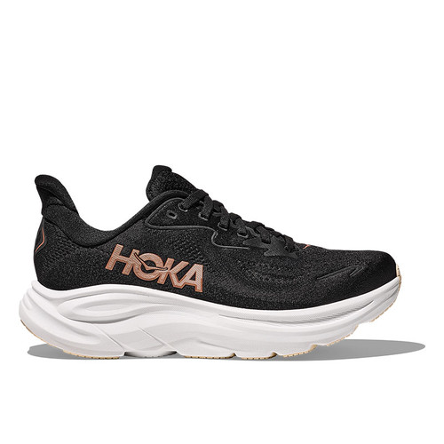Hoka 1162031 Women's CLIFTON 10 Running Shoes Black Rose Gold Right View