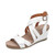 Taos XCELLENT 2 White Leather Wedge Sandals Front View