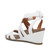 Taos XCELLENT 2 White Leather Wedge Sandals Back View