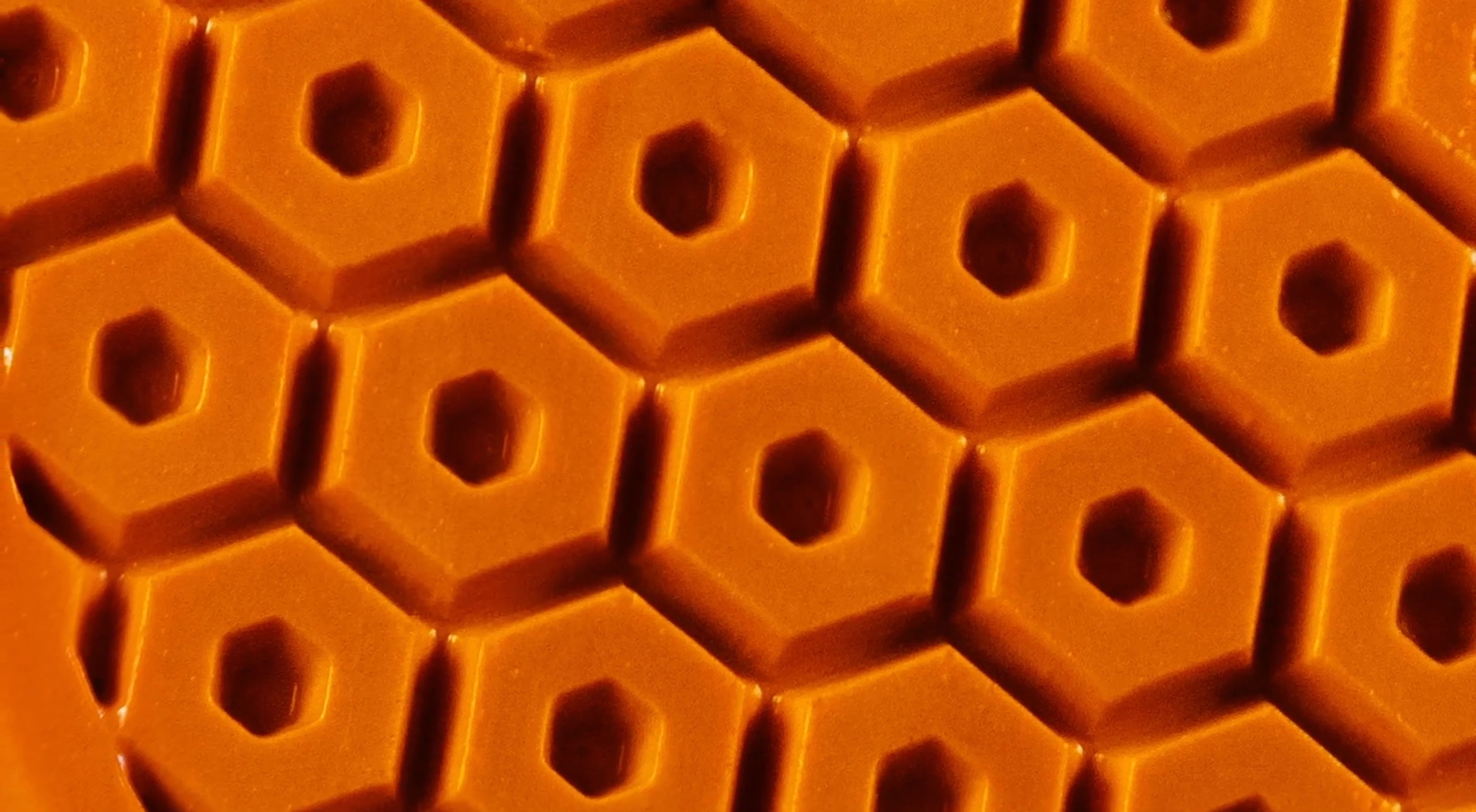Close-up of the hexagonal cone pattern in a Timberland PRO Anti-Fatigue Technology midsole