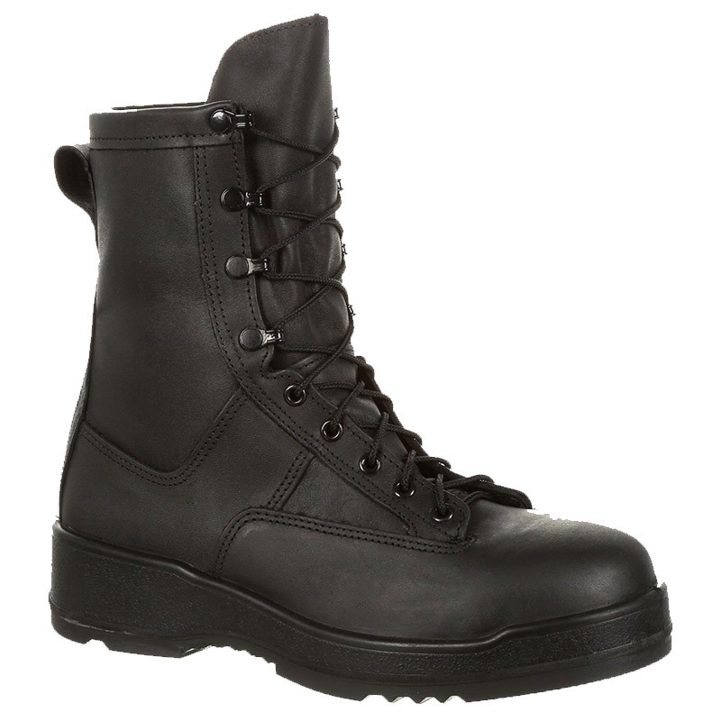 steel toe black combat boots