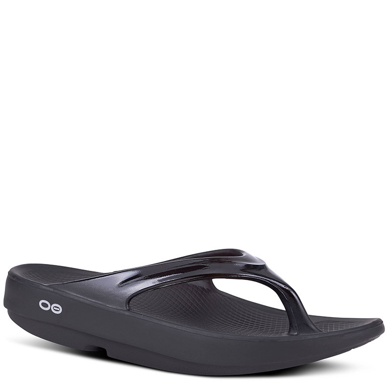 靴 Oofos Oolala Women - Black 8 USA Oofos Oolala Women's Flip Flop All Black – Mass General