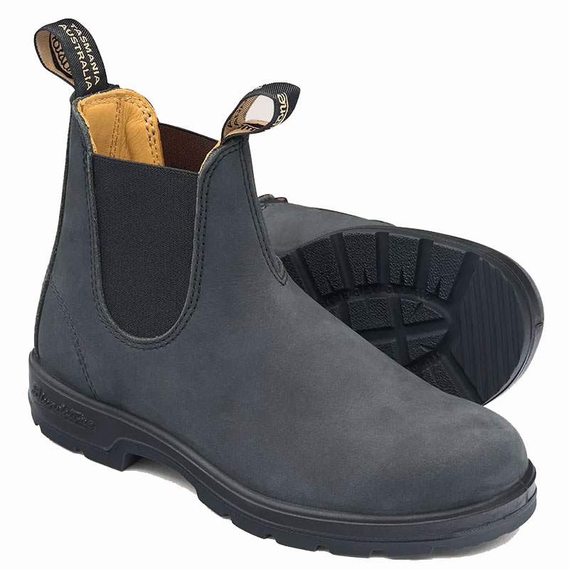 靴 blundstone CLASSICS BS587 Rustic Black Leather Chelsea Boots, Men's Style 587