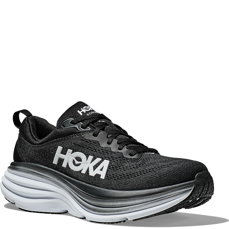 Hoka 1123202 Men's BONDI 8 Road Running Shoes Black White