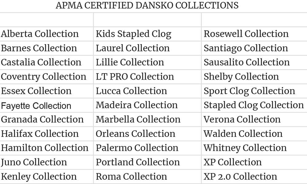 apma-certified-dansko-collections-list.jpg