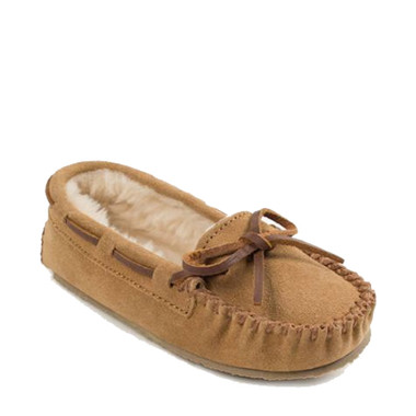Een trouwe bon Terugbetaling Minnetonka 4811 KIDS' CASSIE Tan Moccasin Slippers - Family Footwear Center
