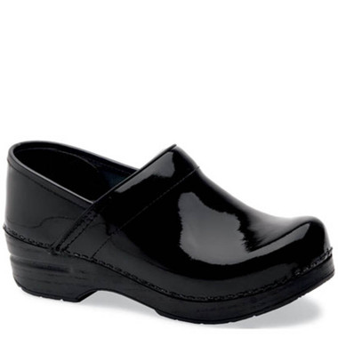 dansko patent leather clogs