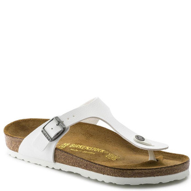 Birkenstock Sandals Men’s US16 EU49 Gizeh Thong White Buckle Strap Flats Comfort Birkenstock Gizeh Big Buckle Sandal in White Leather – Plaza  main image 4