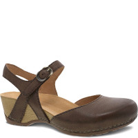 Dansko TIFFANI Brown Milled Burnished Sandals