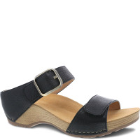 Dansko TANYA Black Milled Burnished Sandals