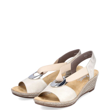 Rieker 624H6 FANNI Wedge Sandals Muschel - Family Footwear Center