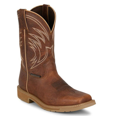 Justin Workboots Men\'s Size 10.5 D Boots Brown Leather 0762 Western Made in USA Justin Work Boots Conductor Men 8 C 0762 USA Made Brown  main image 3