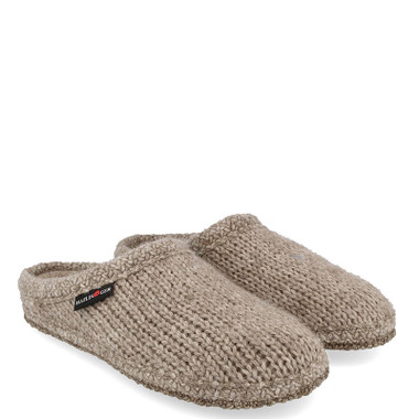 Haflinger AS DE PUNTO Wool Knit Slippers Natural - Family  display picture 1