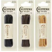 Chippewa Authentic Sta-Tied Waxed Boot Laces -1 Pair of Black, Brown, or Gold