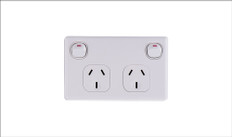 Double Power Point 10Amp Horizontal 10 PACK