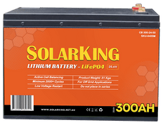 25.6V SolarKing Lithium Iron Metal Case CB-300-24-50
