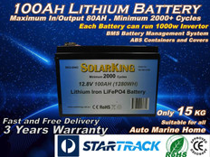 100AH Lithium LiFe PO4 SolarKing Battery - CB-100-12-80 - Free Delivery