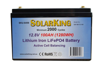 100AH Lithium LiFe PO4 SolarKing Battery -  CB-100-12-100