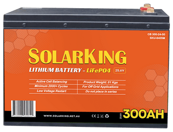25.6V SolarKing Lithium Iron Metal Case CB-300-24-50