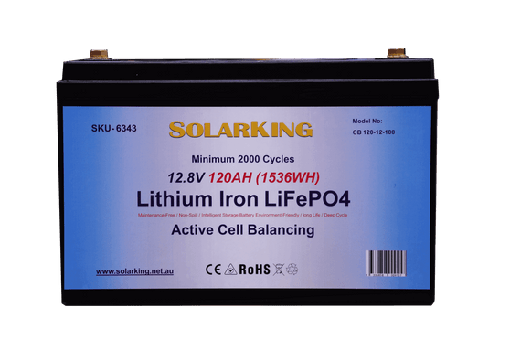 12.8V 120AH  Solarking Lithium Iron Battery Plastic Case  CB-120-12-100