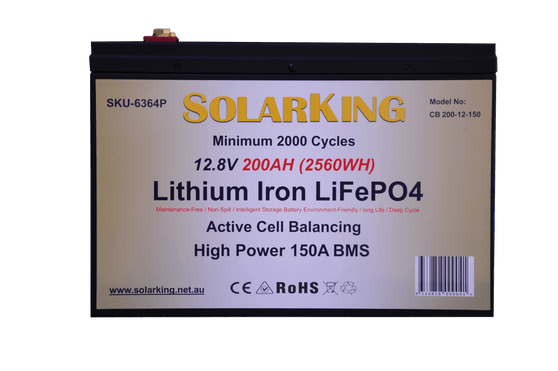 12.8V 200AH  Solarking Lithium Iron Battery Metal Case CB-200-12-150