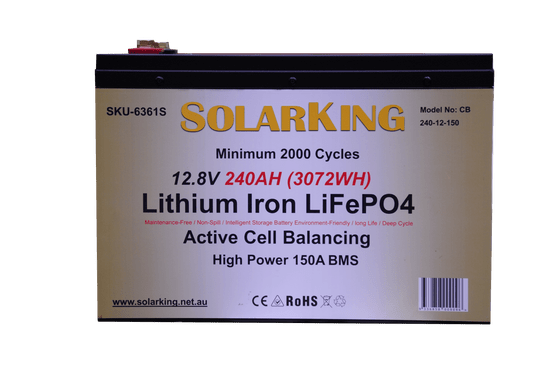 12.8V 240AH  Solarking Lithium Iron Battery Metal Case CB-240-12-150