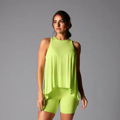 Tie Back Tank in Lime