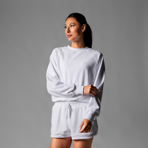 Ease Crew Terry Sweatshirt in White