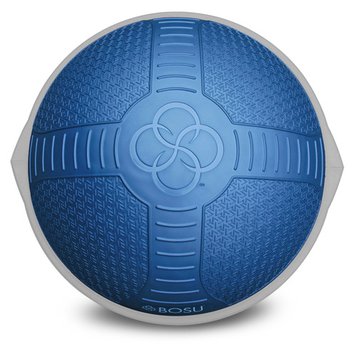bosu nexgen balance trainer front view,   textured dome with 4 quadrants to help with grip and positioning