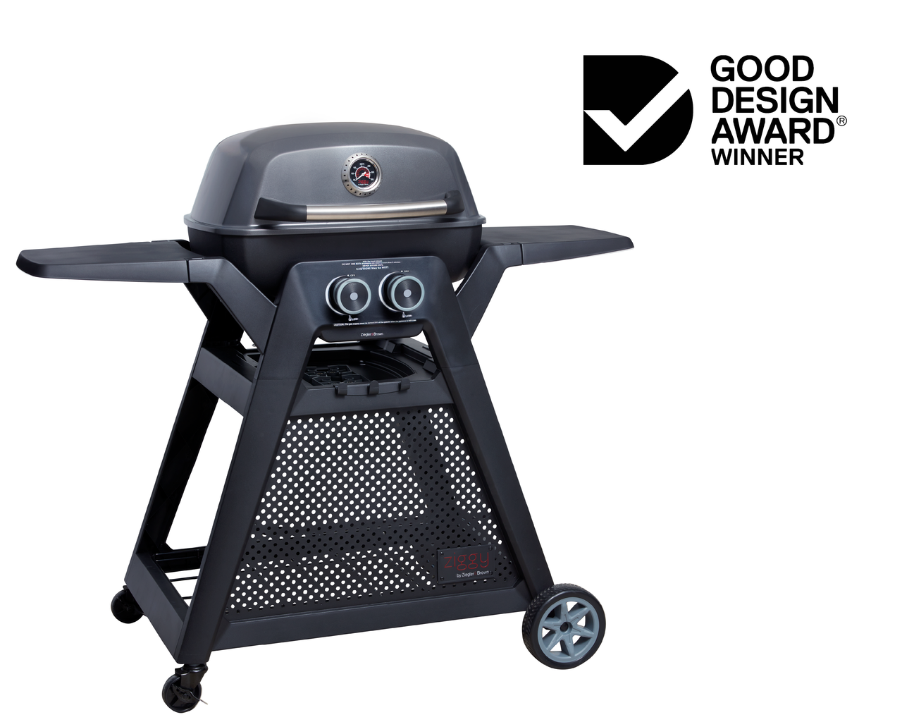 Ziggy Elite Twin Grill Natural Gas BBQ On Cart (Gunmetal Grey)