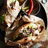 Pulled Beef Rolls with Barbeque Sauce