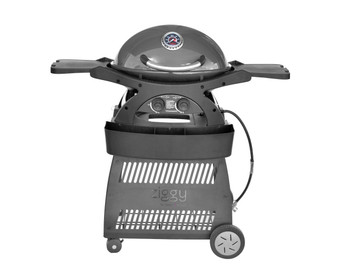 Ziggy By Ziegler & Brown Twin Grill LPG Classic On Cart (Gunmetal Grey)