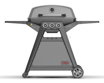 Ziggy Elite Triple Grill LPG BBQ On Cart (Gunmetal Grey)