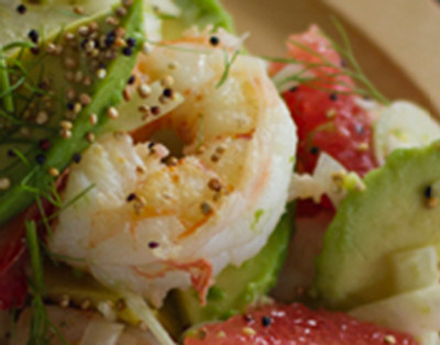 Grilled Prawns with Fennel & Grapefruit Salad