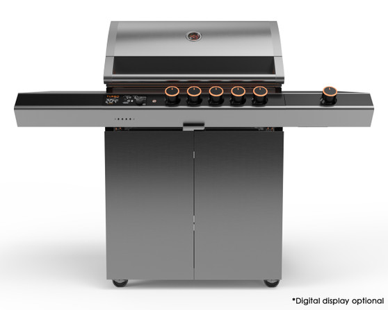 Ziegler & Brown Turbo Elite 5 Burner BBQ on Cart with Side Burner & Shelf (T Series)