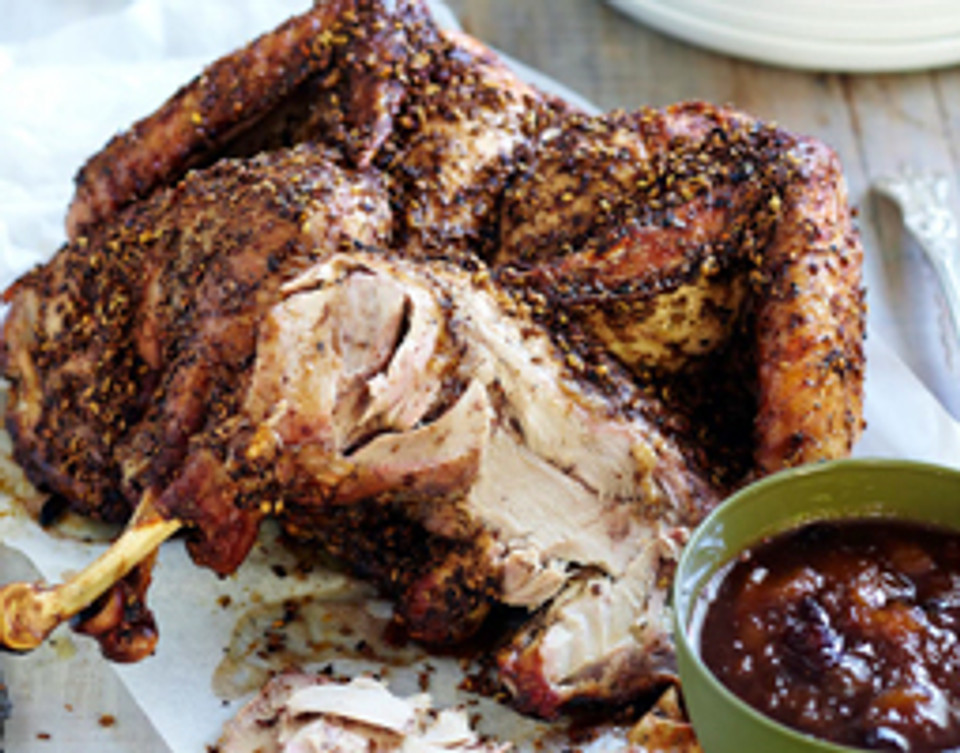 Pepper Turkey Roast with Cranberry Chutney Ziegler and Brown