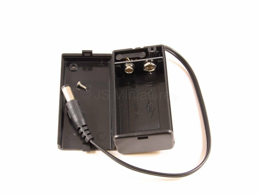 9v/PP3 Battery Box with Switch and DC Jack Plug Small Scale Lights