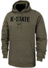 Mens K-State Wildcats Olive Nike Military Hooded Sweatshirt