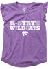 Toddler Girls Purple K-State Wildcats Burn Out Short Sleeve T-Shirt