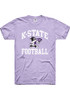 K-State Wildcats Lavender Rally Triblend Number One Football Willie Short Sleeve Fashion T Shirt