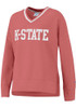 Womens K-State Wildcats Pink Champion Vintage Wash Reverse Weave Crew Sweatshirt