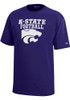 Youth K-State Wildcats Purple Champion Football Sport Drop Short Sleeve T-Shirt