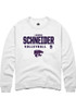 Lauren Schneider Rally Mens White K-State Wildcats NIL Stacked Box Crew Sweatshirt