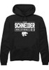 Lauren Schneider Rally Mens Black K-State Wildcats NIL Stacked Box Hooded Sweatshirt