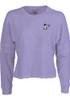 Womens Lavender K-State Wildcats Cropped Pom Jersey LS Tee