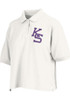 Womens K-State Wildcats White Pressbox Hampton Short Sleeve Polo Shirt