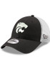 New Era Black K-State Wildcats 2T White Powercat Trucker 9FORTY Adjustable Hat