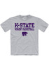 Youth Grey K-State Wildcats Wordmark Womens Basketball Tee Short Sleeve T-Shirt